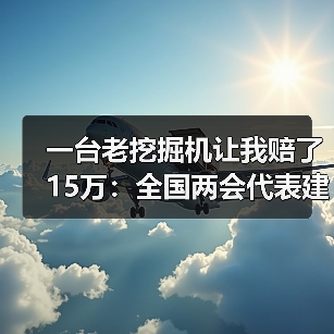 一台老挖掘机让我赔了15万：全国两会代表建议加大市政行业设备更新资金（图3）