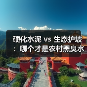 硬化水泥 vs 生态护坡：哪个才是农村黑臭水体的真解药？
