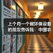 上个月一个做环保设备的朋友告诉我：中国农村MBR设备与服务市场规模接近亿元级别