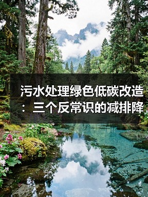 污水处理绿色低碳改造：三个反常识的减排降碳方法