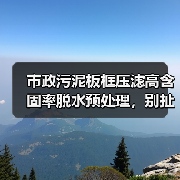 市政污泥板框压滤高含固率脱水预处理，别扯那些没用的