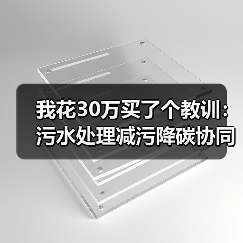 我花30万买了个教训：污水处理减污降碳协同增效实施意见
