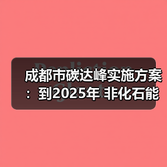 成都市碳达峰实施方案：到2025年 非化石能源消费比重提升至42%左右（图3）