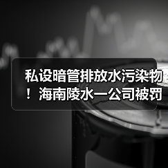私设暗管排放水污染物！海南陵水一公司被罚！