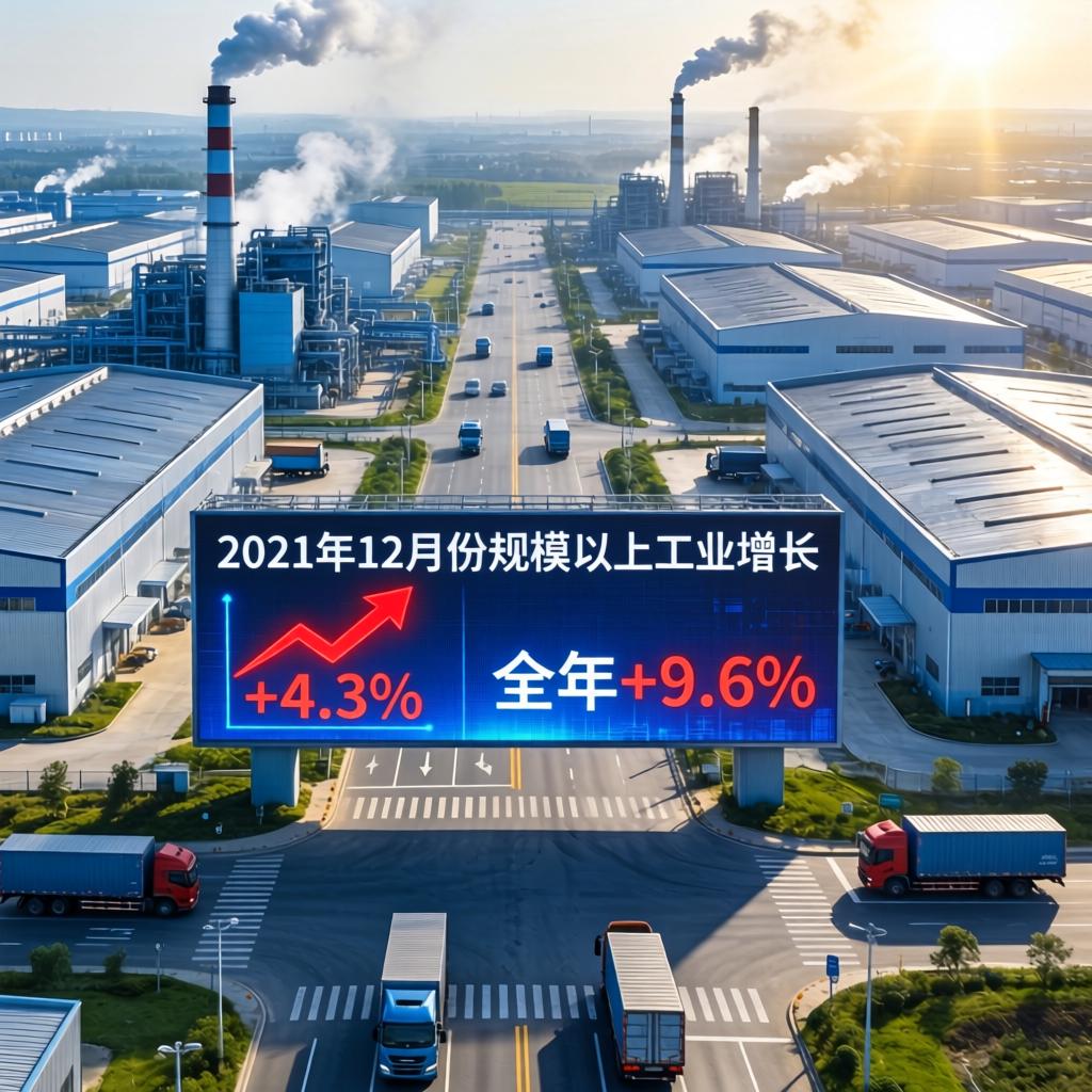 2021年12月份规模以上工业增加值增长4.3%