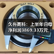 久吾高科：上半年归母净利润3869.33万元，同比增长226.53%