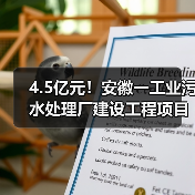 4.5亿元!安徽一工业污水处理厂建设工程项目招标计划发布(图4) 4.5亿元!安徽一工业污水处理厂建设工程项目招标计划发布(图4)