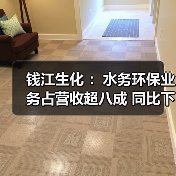 钱江生化 :水务环保业务占营收超八成 同比下降11.85%(图2) 钱江生化 :水务环保业务占营收超八成 同比下降11.85%(图2)