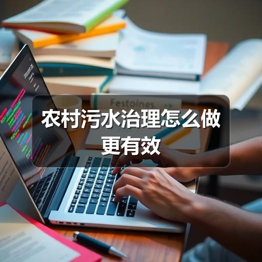 农村污水治理怎么做更有效